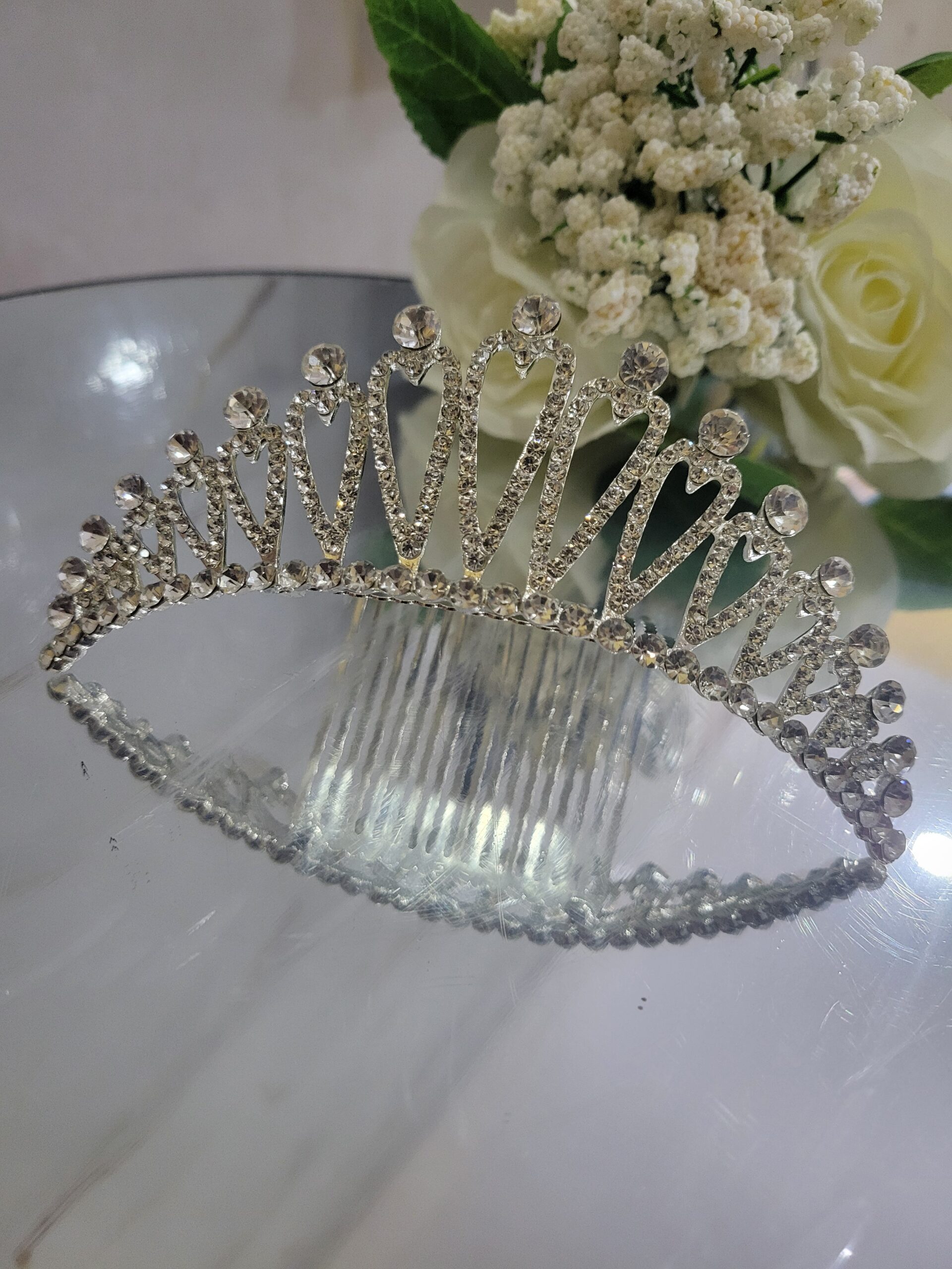 Royal Crystal Mini Bridal Tiara with Comb