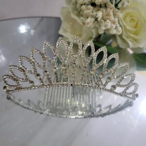Crystal Leaf Bridal Tiara with Comb